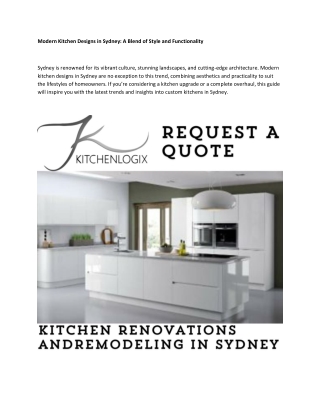 kitchen renovations in sydney