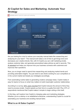 AI Copilot for Sales and Marketing Automate Your Strategy