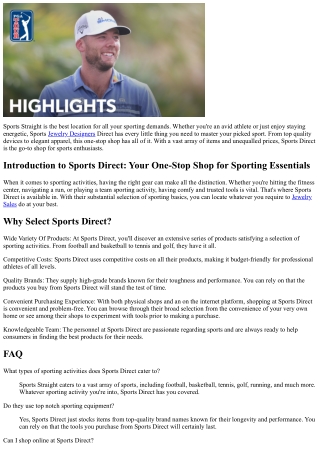 Sports Direct: Your One-Stop Shop for Sporting Essentials