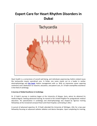 Expert Care for Heart Rhythm Disorders in Dubai