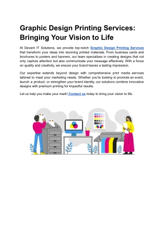 Graphic Design Printing Services_ Bringing Your Vision to Life