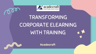 Transforming Corporate eLearning with Training