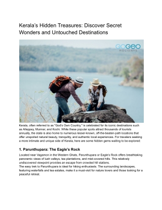 Kerala’s Hidden Treasures_ Discover Secret Wonders and Untouched Destinations