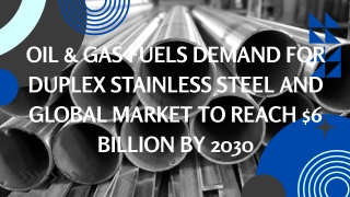 Duplex Stainless Steel Global Market to Reach $6 billion by 2030