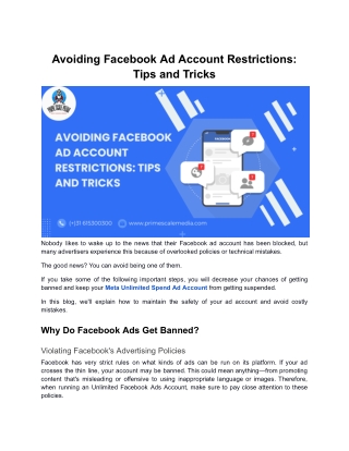 Avoiding Facebook Ad Account Restrictions Tips and Tricks