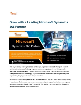 Grow with a Leading Microsoft Dynamics 365 Partner