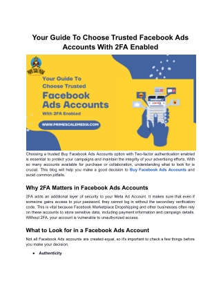 Your Guide To Choose Trusted Facebook Ads Accounts With 2FA Enabled