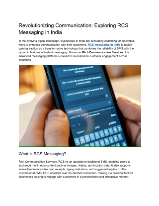 Revolutionizing Communication: Exploring RCS Messaging in India