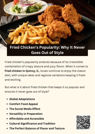 Fried Chicken’s Popularity: Why It Never Goes Out of Style