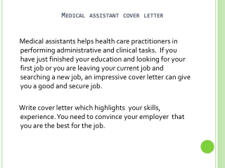 How To Write A Cover Letter For Medical Assistant