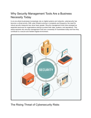 Why Security Management Tools Are a Business Necessity Today