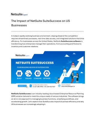 The Impact of NetSuite SuiteSuccess on US Businesses 