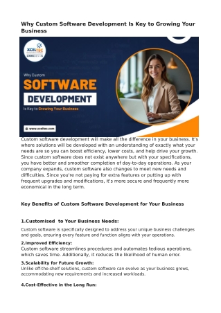 Why Custom Software Development Is Key to Growing Your Business