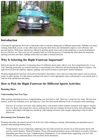 How to Pick the Right Shoes for Various Sports Activities