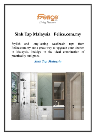 Sink Tap Malaysia  Felice.com.my