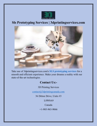 Sls Prototyping Services  3dprintingservices.com