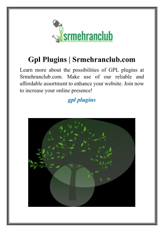 Gpl Plugins  Srmehranclub.com