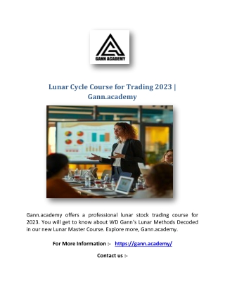 Lunar Cycle Course for Trading 2023