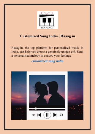 Customized Song India  Raaag.in