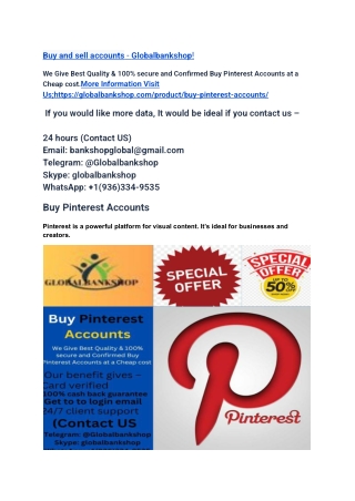 Buy and sell accounts - Globalbankshop!