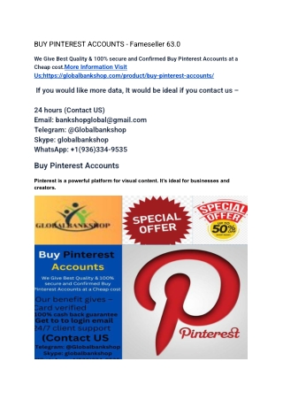 BUY PINTEREST ACCOUNTS - Fameseller 63.0