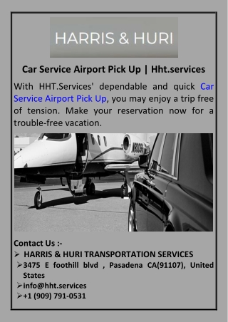 Car Service Airport Pick Up  Hht.services