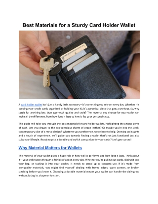 Best Materials for a Sturdy Card Holder Wallet