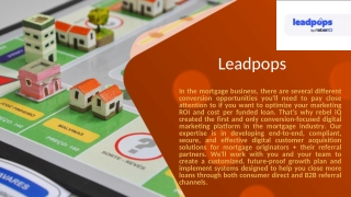 Exclusive Leads Mortgage with Leadpops