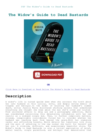 PDF The Widow's Guide to Dead Bastards