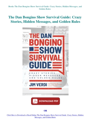 Books The Dan Bongino Show Survival Guide Crazy Stories  Hidden Messages  and Golden Rules