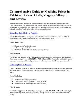 knowledgeable Guide to Medicine Prices in Pakistan