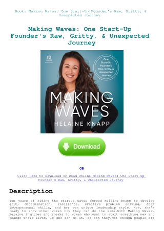 Books Making Waves One Start-Up Founder's Raw  Gritty  & Unexpected Journey