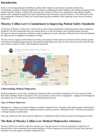 “Moseley Collins Law’s Commitment to Improving Patient Safety Standards”