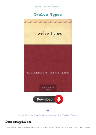 Books Twelve Types