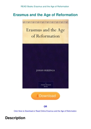 READ Books Erasmus and the Age of Reformation