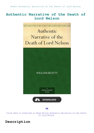 Books Authentic Narrative of the Death of Lord Nelson