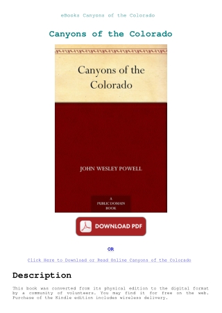 eBooks Canyons of the Colorado
