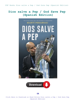 PDF Books Dios salve a Pep  God Save Pep (Spanish Edition)