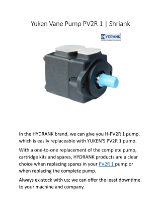 Yuken Vane Pump PV2R 1