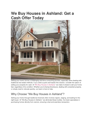 We Buy Houses in Ashland_ Get a Cash Offer Today