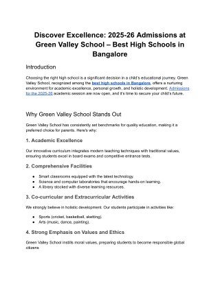 Discover Excellence_ 2025-26 Admissions at Green Valley School – Best High Schools in Bangalore