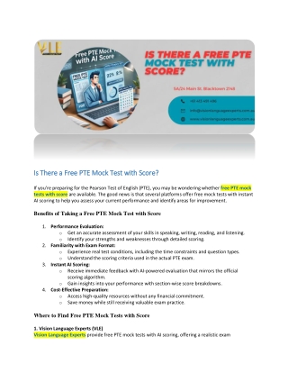 Is There a Free PTE Mock Test with Score