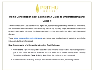Home Construction Cost Estimator: A Guide to Understanding and Using It