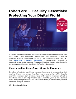 CyberCore – Security Essentials_ Protecting Your Digital World