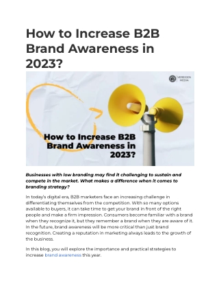 How to Increase B2B Brand Awareness in 2023_