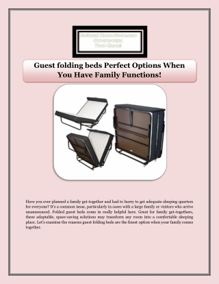 Guest folding beds Perfect Options When You Have Family Functions