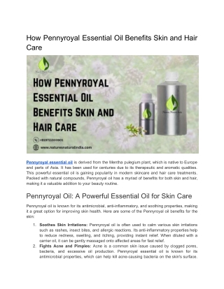 How Pennyroyal Essential Oil Benefits Skin and Hair Care