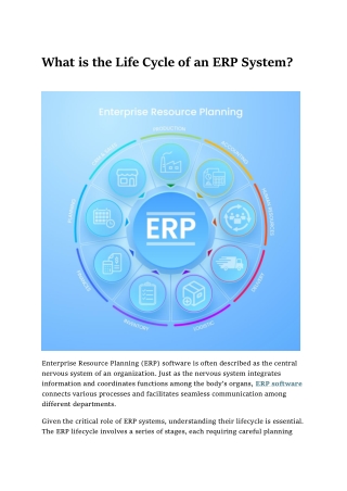 What is the Life Cycle of an ERP System
