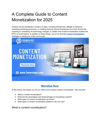 A Complete Guide to Content Monetization for 2025