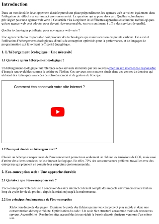 Quelles technologies privilégier pour une agence web verte ?